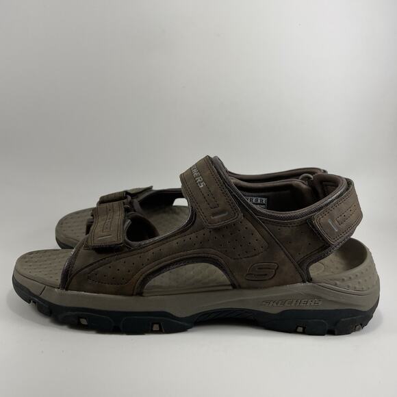 Skechers Tresmen Garo Sandals Mens Size 10 Brown Leather Active Hiking Strappy - Picture 4 of 9